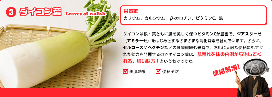 だいこん葉は食物繊維たっぷり